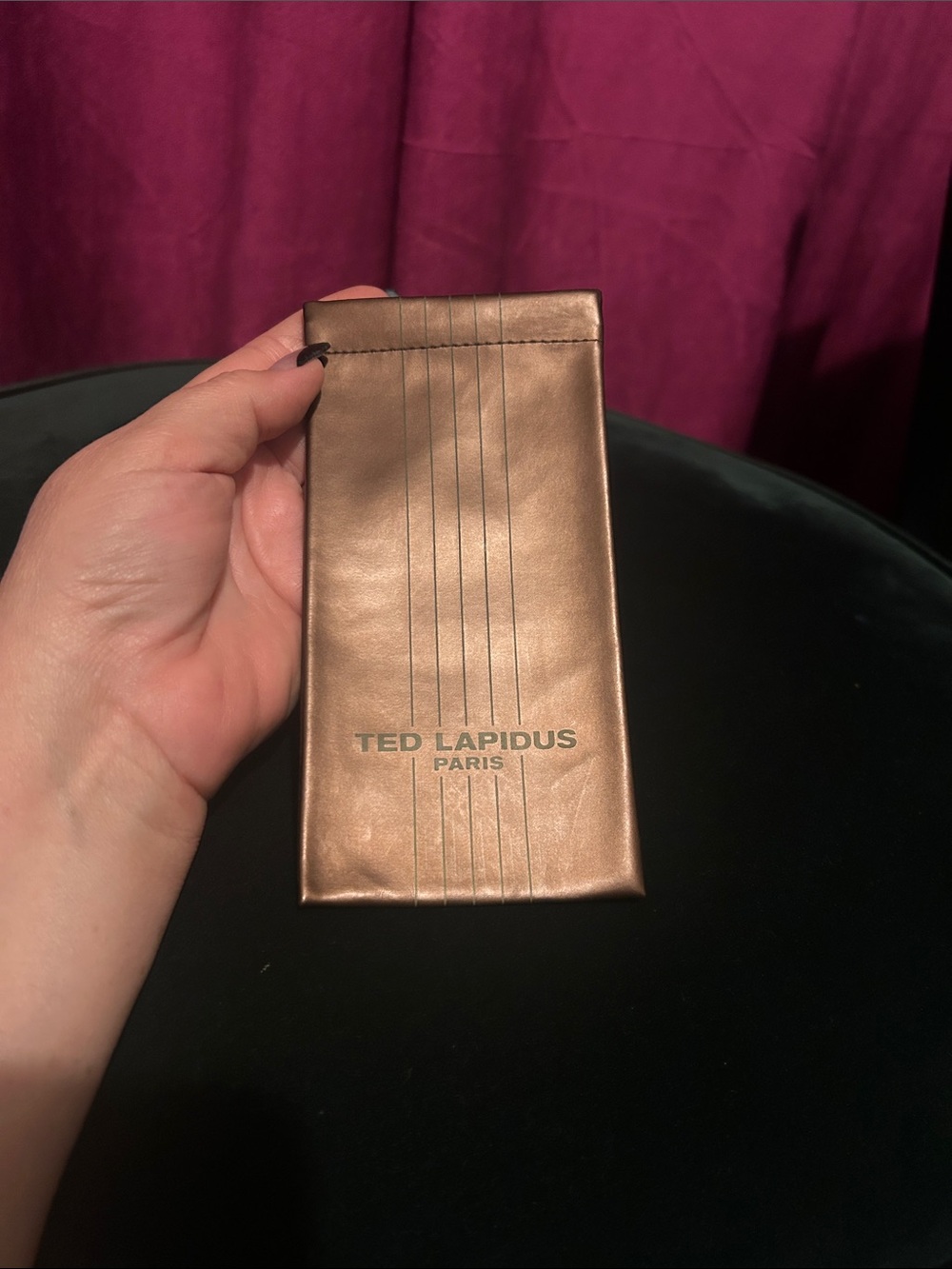Vintage Ted Lapidus Metallic Bronze Eyeglass Case